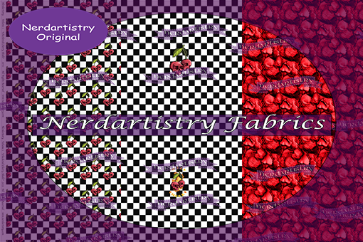 Pre-Order: Checkered Cherry Skulls Bag Panel - Fabric By The Yard