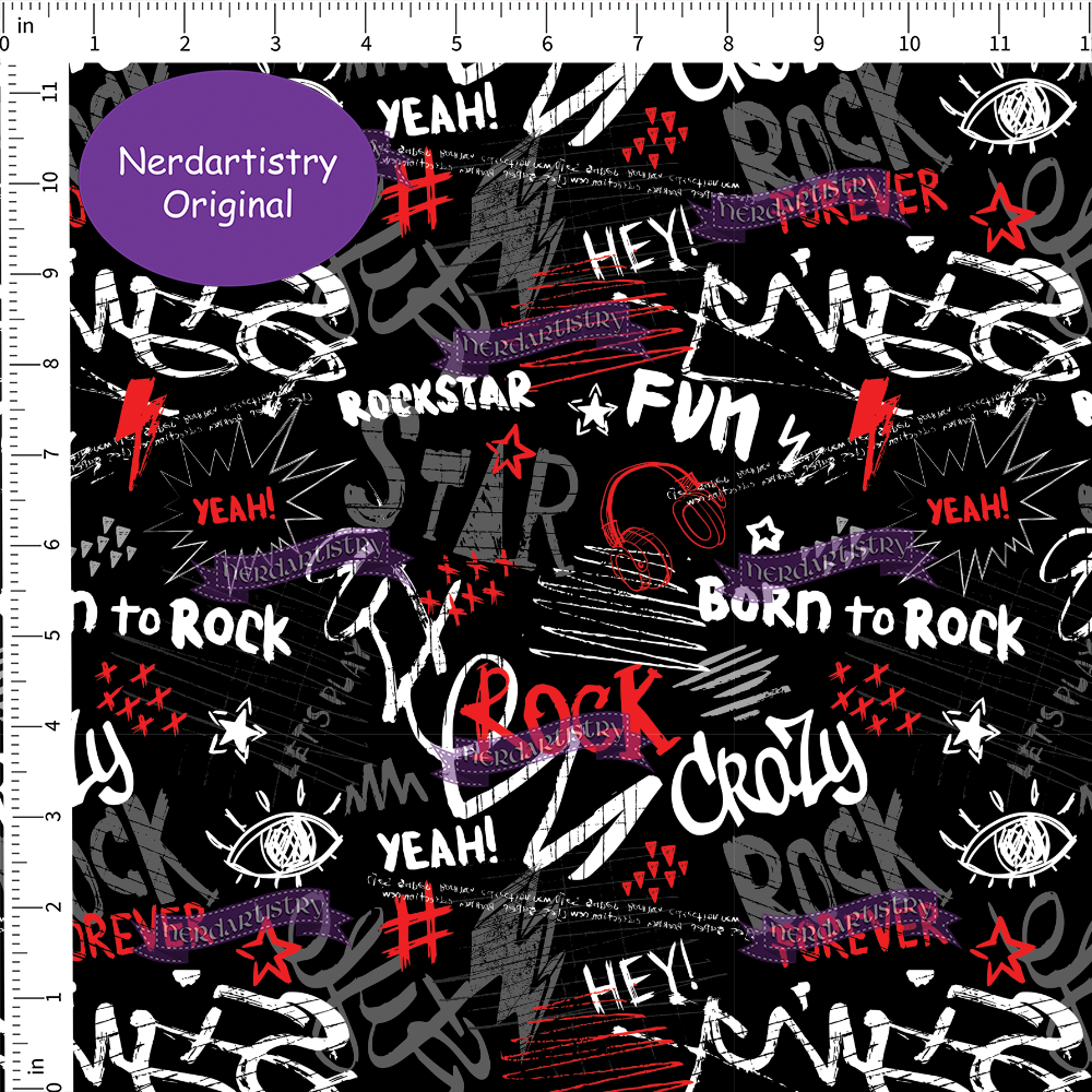 Pre-Order: Rockstar Graffiti - Fabric By The Yard