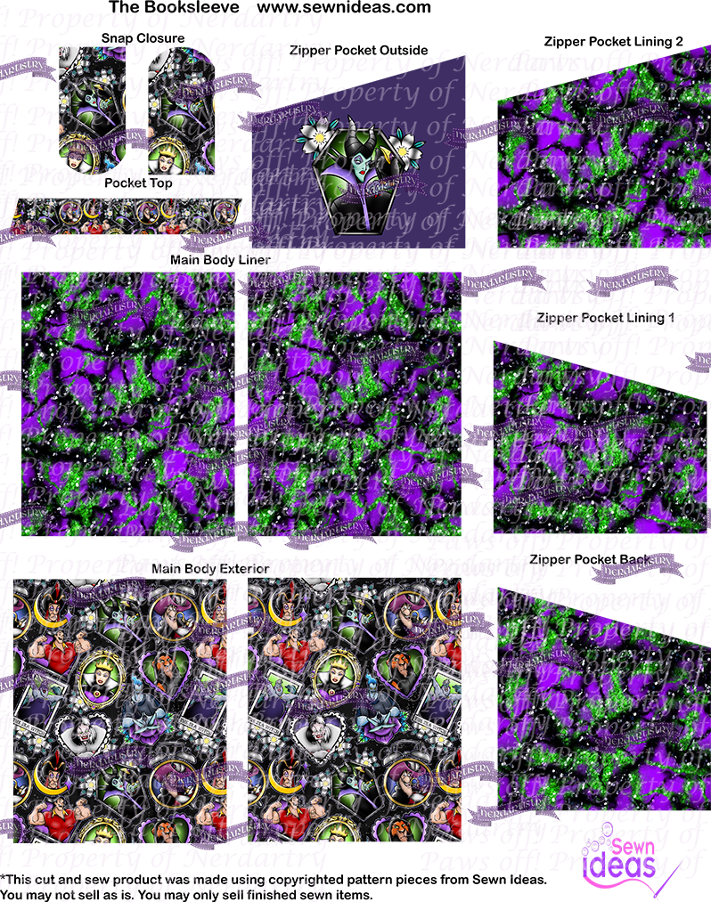 Halloween Dragon Lady - Cut and Sew - Sewn Ideas Booksleeve