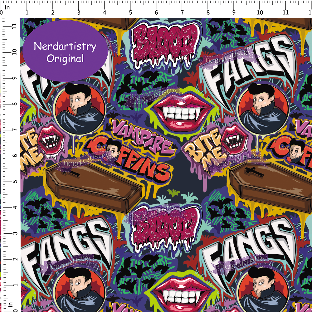 Pre-Order: Vampire Graffiti - Fabric By The Yard