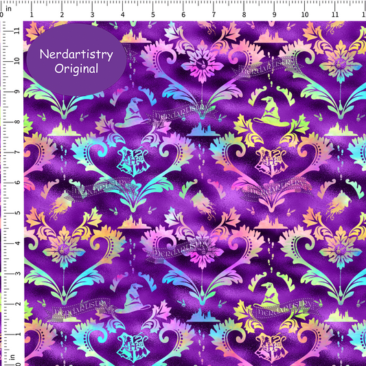 Patreon Pre-Order: An Epic Friendship Demask Purple Metallic Clouds - Fabric By The Yard