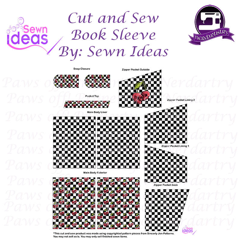 Pre-Order: Checkered Cherry Skulls - Cut & Sew - BookSleeve