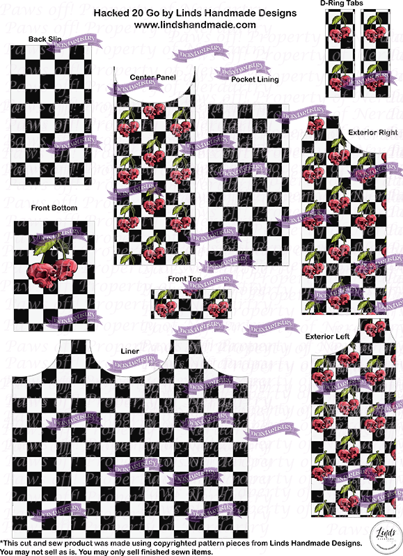 Pre-Order: Checkered Cherry Skulls - Cut & Sew - Hacked H20 Go