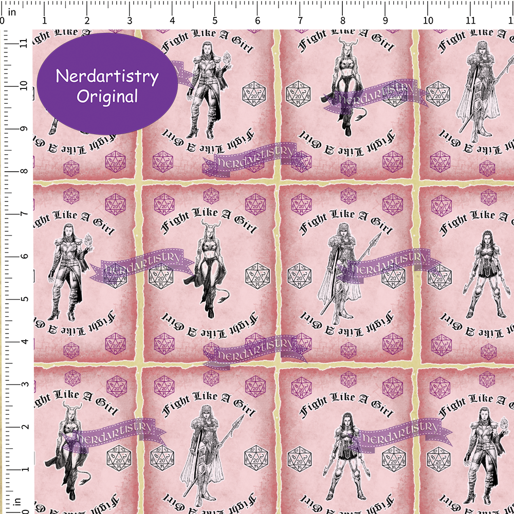 Pre-Order: Fight Like A Girl Pink  - Fabric By The Yard