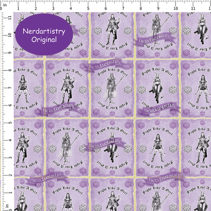 Patreon Pre-Order: Fight Like A Girl Purple  - Fabric By The Yard