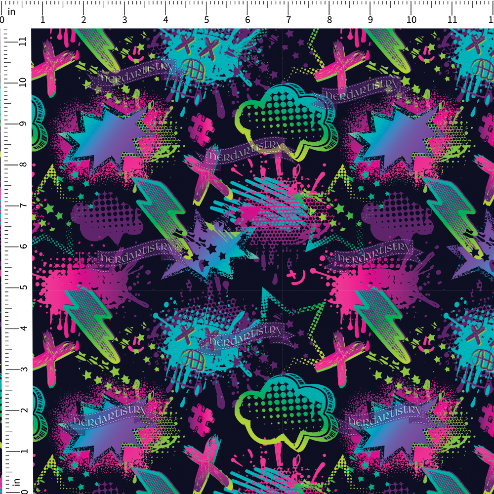 Pre-Order: Graffiti Clouds  - Fabric By The Yard