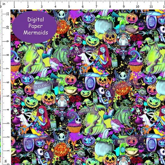 Patreon Pre-Order: Halloween Love - Black Splatter - Fabric By The Yard