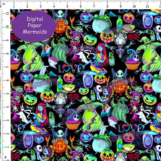 Patreon Pre-Order: Halloween Love - Black - Fabric By The Yard