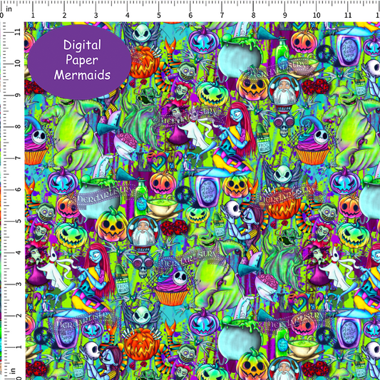Patreon Pre-Order: Halloween Love - Green Spray - Fabric By The Yard