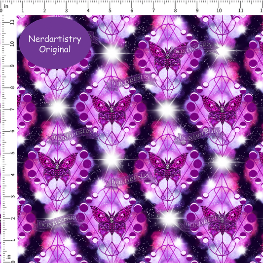 Pre-Order: Lunar Butterfly Purple - Fabric By The Yard