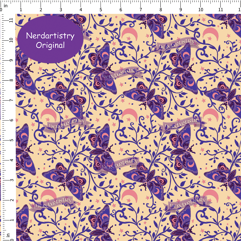 Pre-Order: Pastel Lunar Moth - Fabric By The Yard