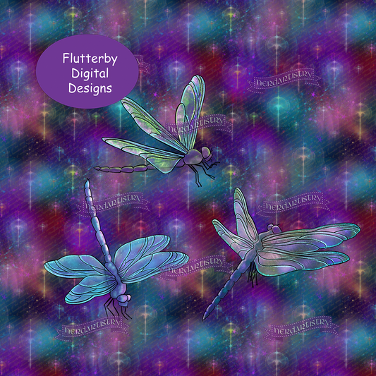 Flawed: Magical Creatures Dragonflies Panel Fabric