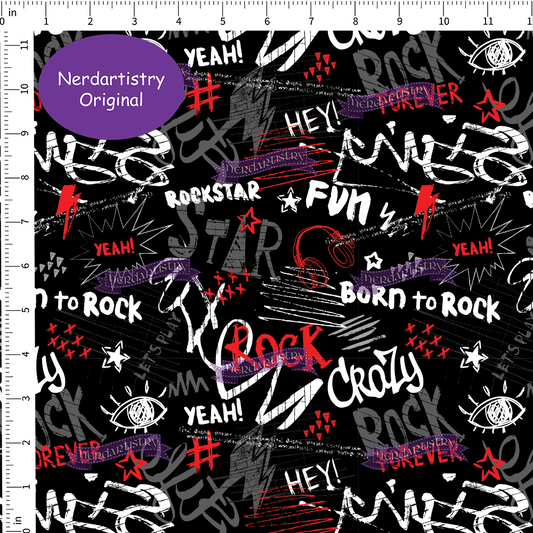 Pre-Order: Rockstar Graffiti  - Fabric By The Yard