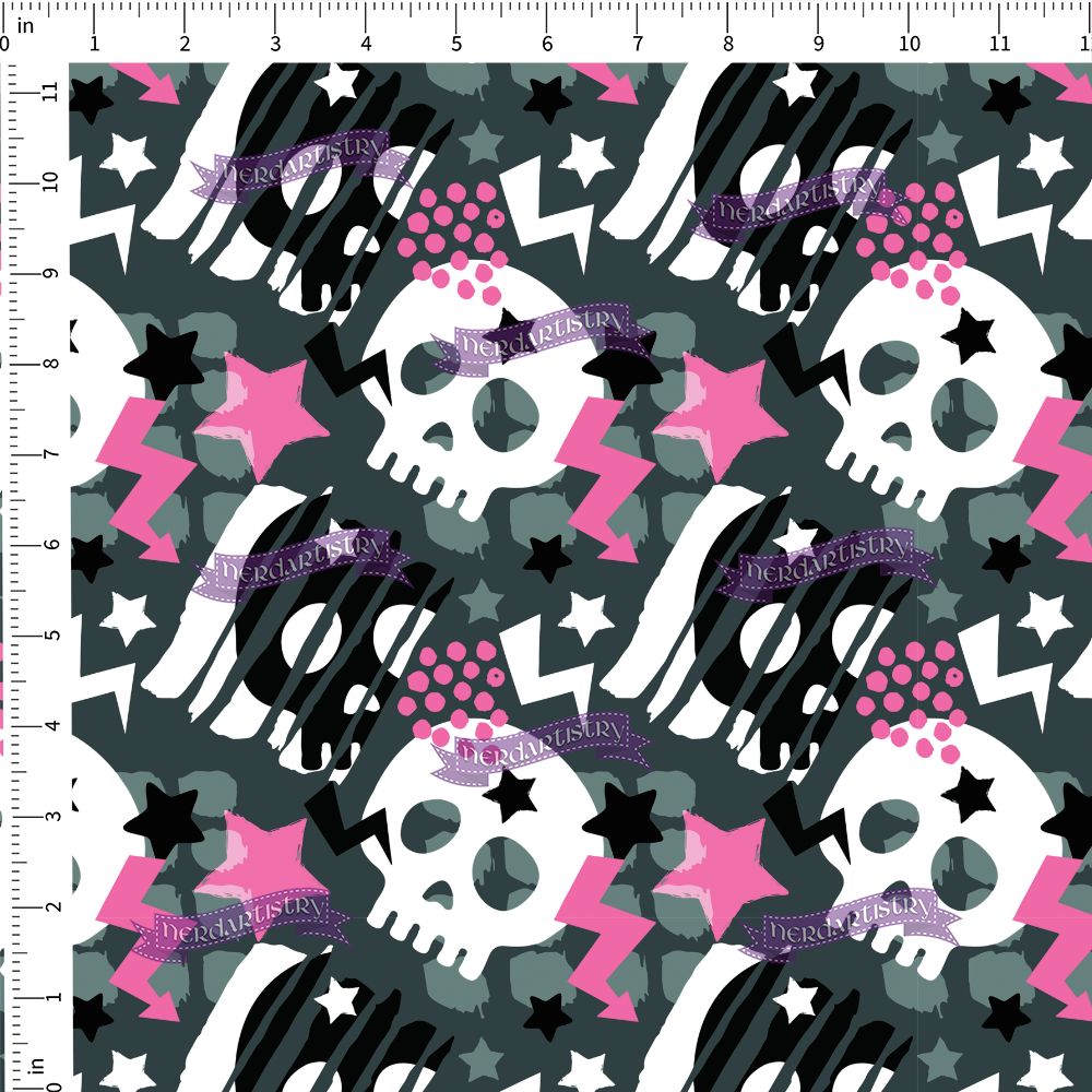 Pre-Order: Skater Skulls - Fabric By The Yard