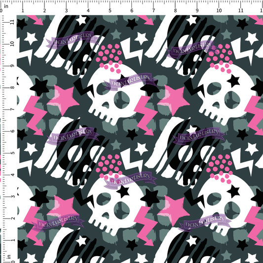 Pre-Order: Skater Skulls - Fabric By The Yard