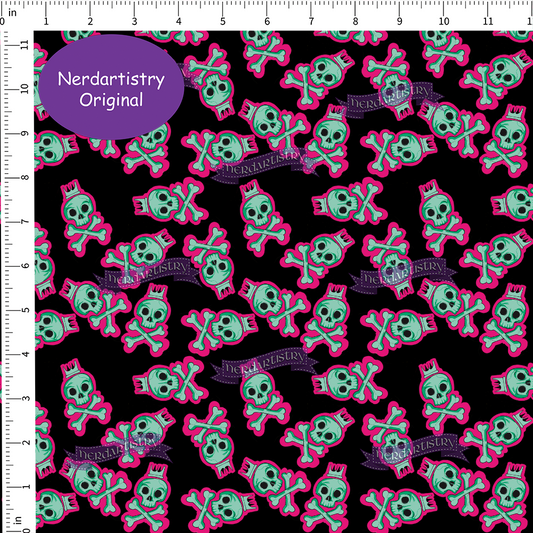 Pre-Order: Skull Graffiti Coordinate - Fabric By The Yard