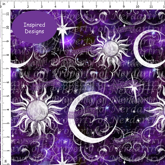 Pre-Order: Sun & Moon Stained Glass Coordinates  - Fabric By The Yard