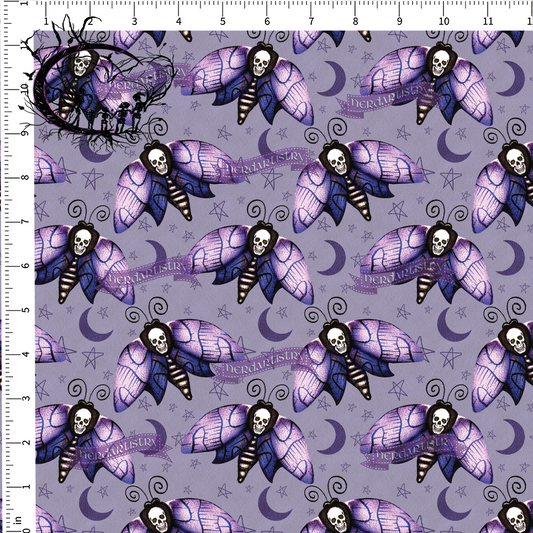 Pre-Order: Watercolor Purple Moth - Fabric By The Yard