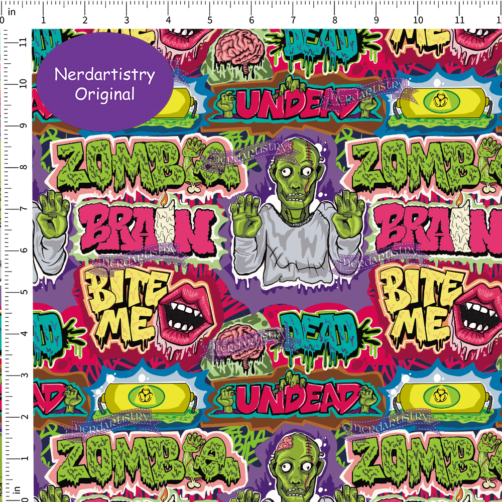 Patreon Pre-Order: Zombie Graffiti  - Fabric By The Yard