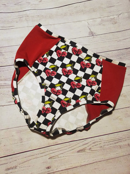 Pre-Order: Checkered Cherry Skulls - Fabric By The Yard