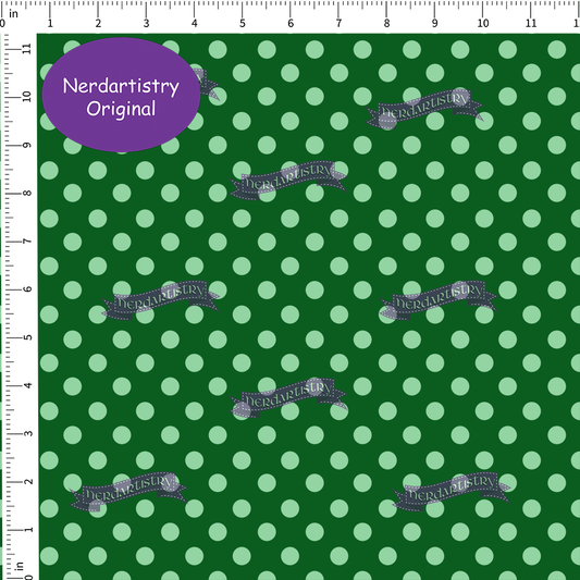 Polka Dots Coordinates - Light Green on Green Fabric By The Yard
