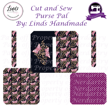 Pre-Order: Lunar Moth On Black Purse Pal  - Cut & Sew