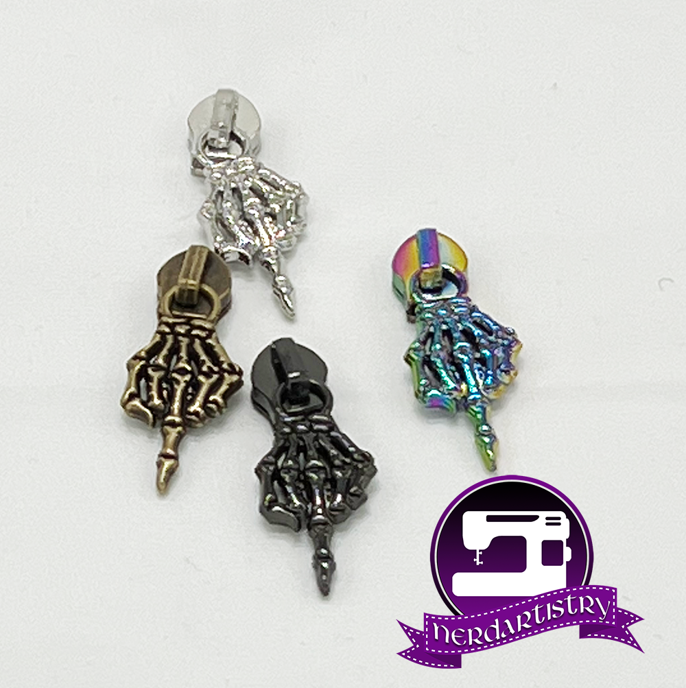 Skeleton Middle Finger Zipper Pull