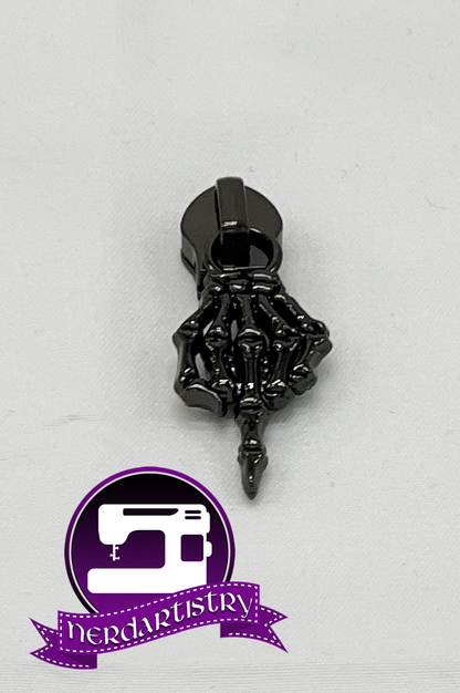 Skeleton Middle Finger Zipper Pull