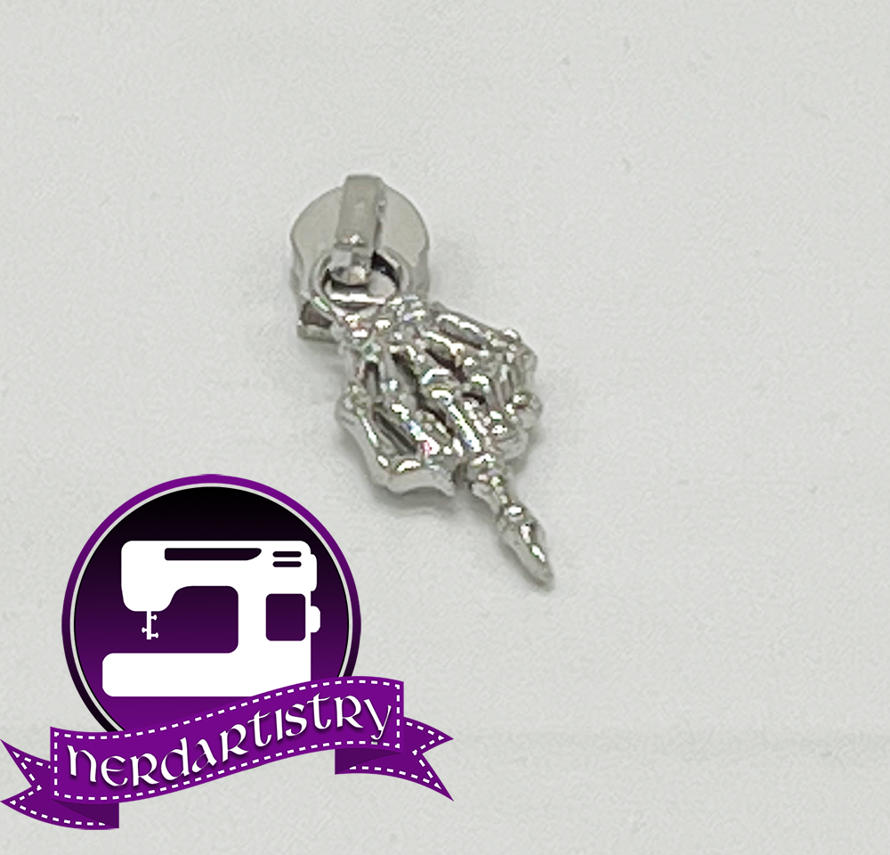 Skeleton Middle Finger Zipper Pull